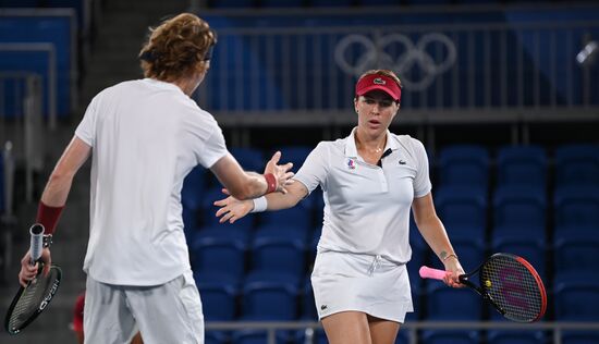 Japan Olympics 2020 Tennis Mixed Doubles Pavlyuchenkova/Rublev - Vesnina/Karatsev