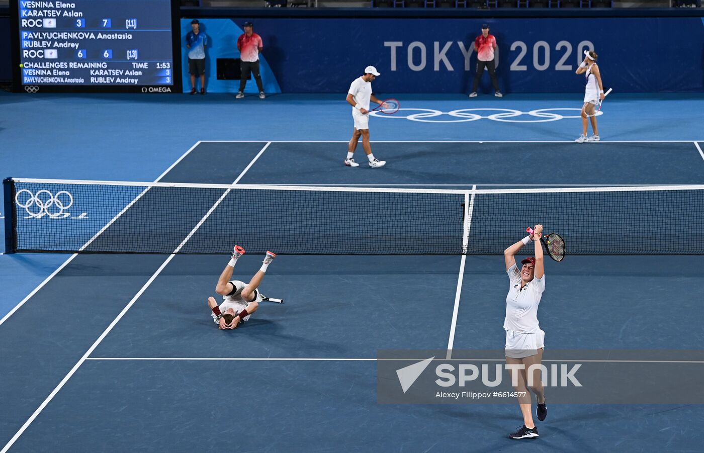 Japan Olympics 2020 Tennis Mixed Doubles Pavlyuchenkova/Rublev - Vesnina/Karatsev