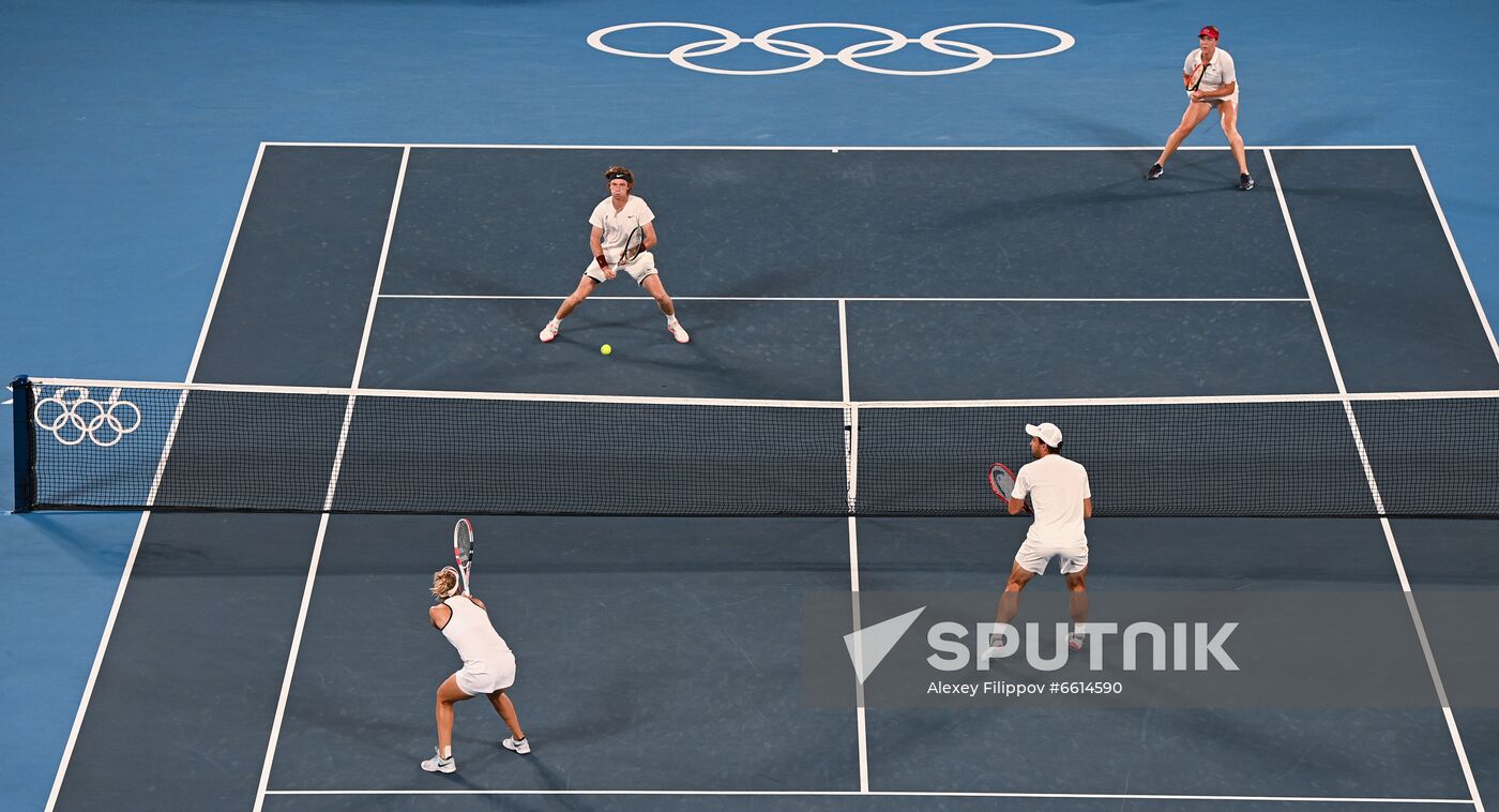 Japan Olympics 2020 Tennis Mixed Doubles Pavlyuchenkova/Rublev - Vesnina/Karatsev