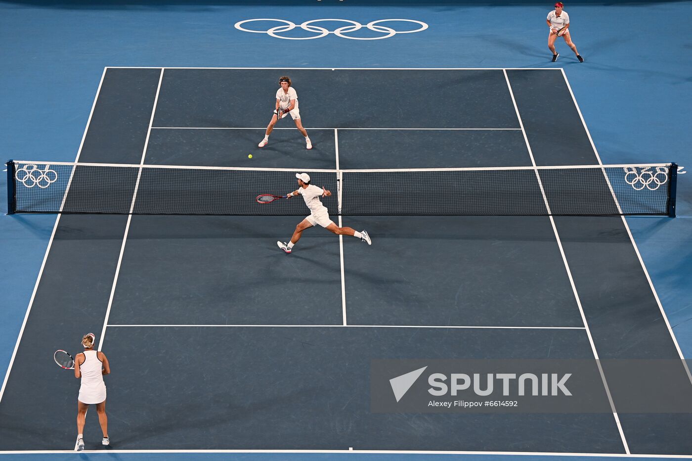 Japan Olympics 2020 Tennis Mixed Doubles Pavlyuchenkova/Rublev - Vesnina/Karatsev