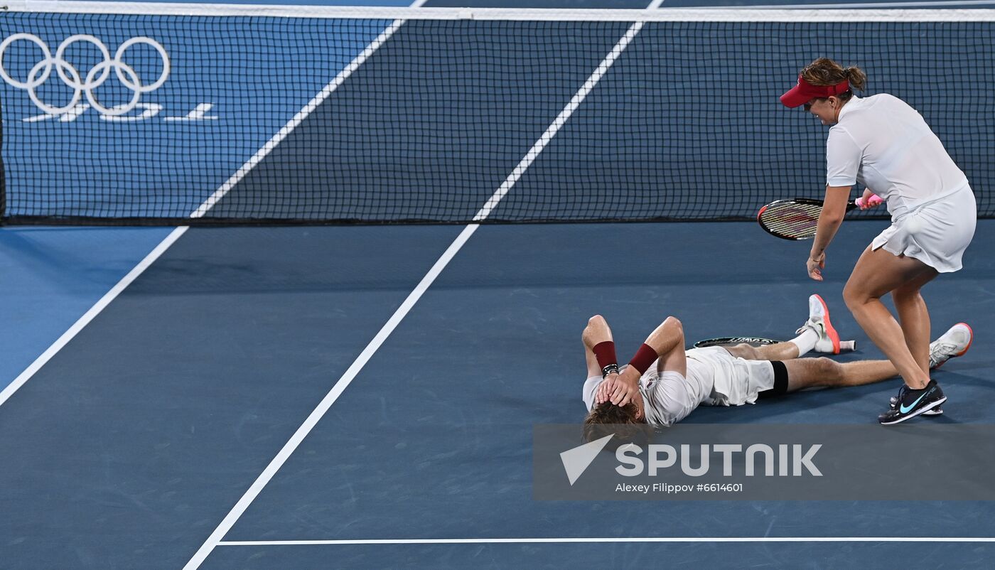Japan Olympics 2020 Tennis Mixed Doubles Pavlyuchenkova/Rublev - Vesnina/Karatsev