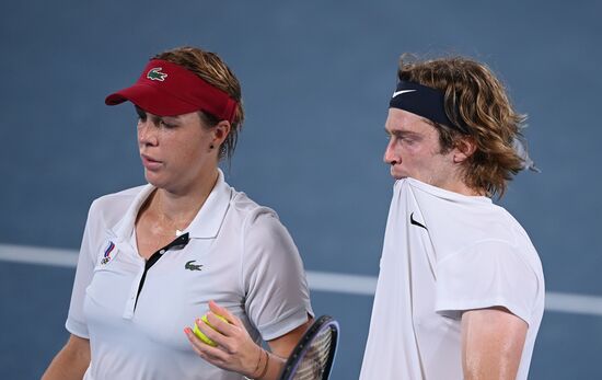 Japan Olympics 2020 Tennis Mixed Doubles Pavlyuchenkova/Rublev - Vesnina/Karatsev