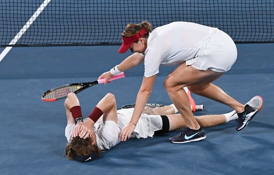 Japan Olympics 2020 Tennis Mixed Doubles Pavlyuchenkova/Rublev - Vesnina/Karatsev