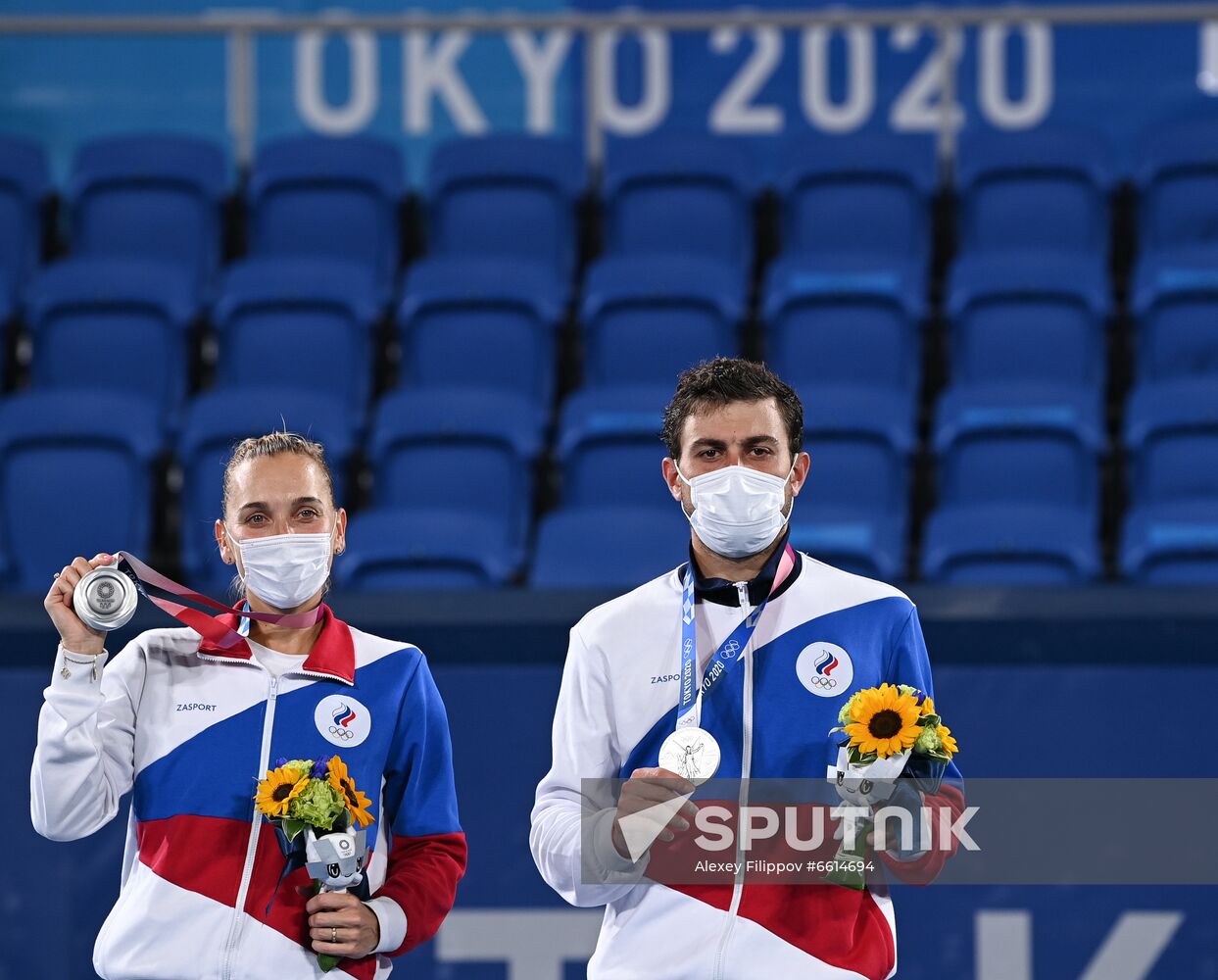 Japan Olympics 2020 Tennis Mixed Doubles Pavlyuchenkova/Rublev - Vesnina/Karatsev