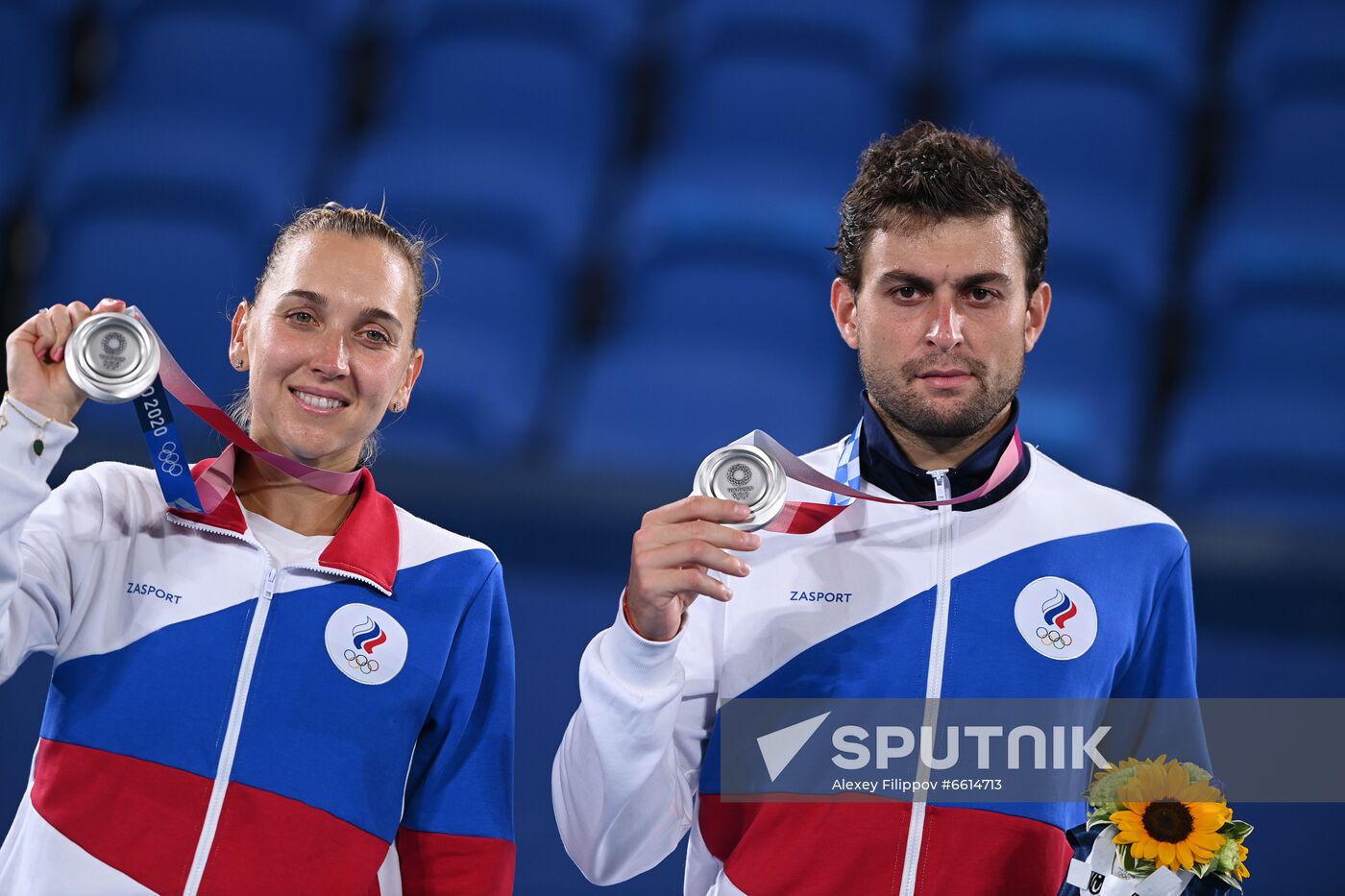 Japan Olympics 2020 Tennis Mixed Doubles Pavlyuchenkova/Rublev - Vesnina/Karatsev