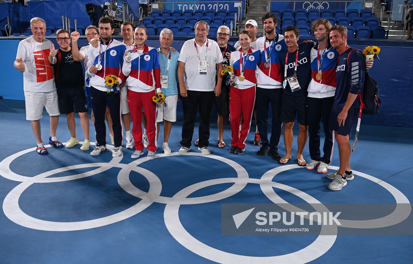 Japan Olympics 2020 Tennis Mixed Doubles Pavlyuchenkova/Rublev - Vesnina/Karatsev