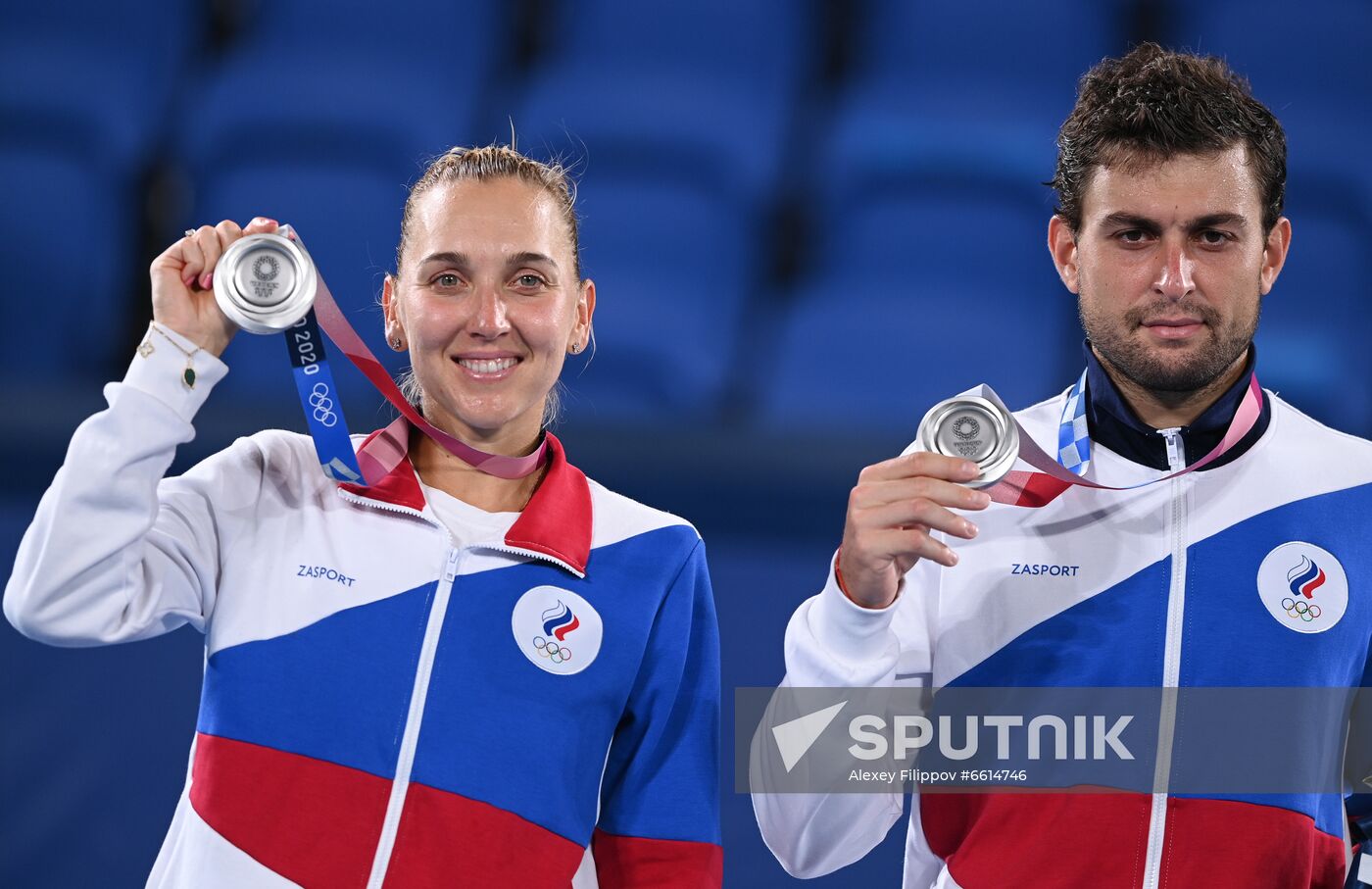 Japan Olympics 2020 Tennis Mixed Doubles Pavlyuchenkova/Rublev - Vesnina/Karatsev