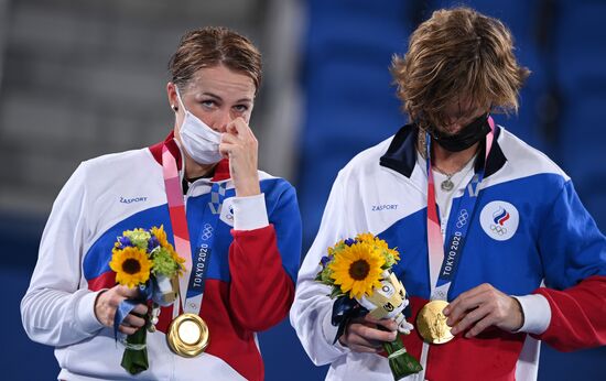 Japan Olympics 2020 Tennis Mixed Doubles Pavlyuchenkova/Rublev - Vesnina/Karatsev