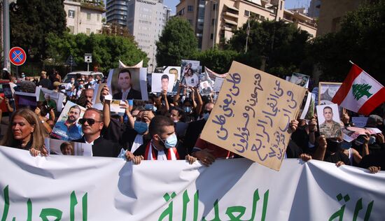 Lebanon Blast Anniversary Protest