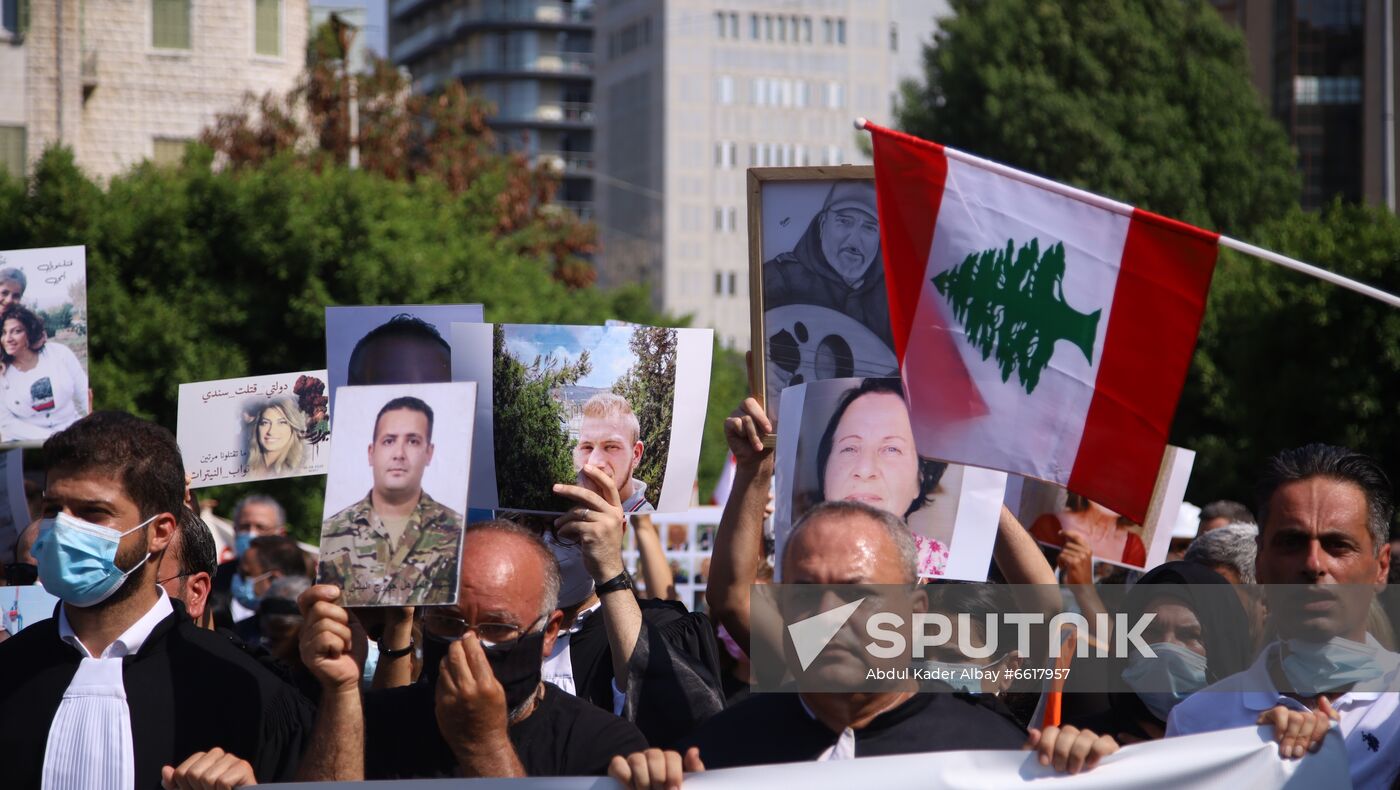 Lebanon Blast Anniversary Protest
