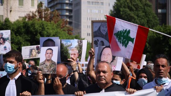 Lebanon Blast Anniversary Protest