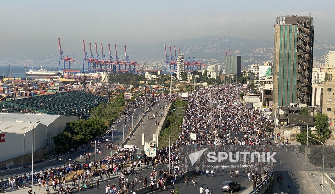 Lebanon Blast Anniversary Protest