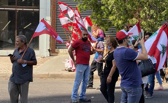 Lebanon Blast Anniversary Protest