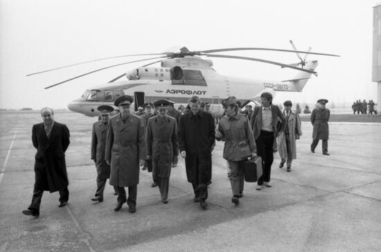 Chief of Swiss Federal Military Department Kaspar Villiger visits USSR