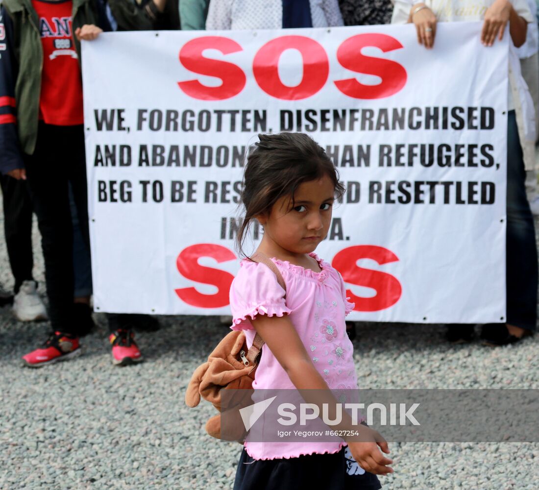 Kyrgyzstan Afghanistan Refugees Protest