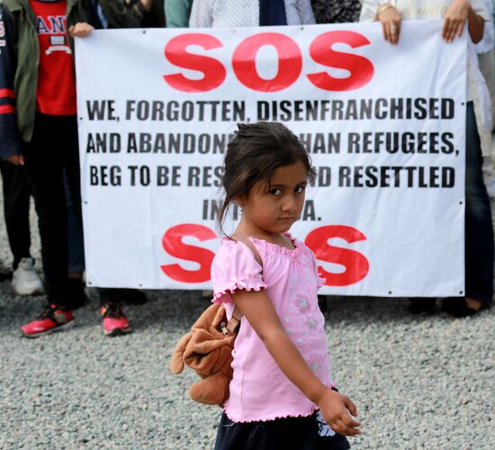 Kyrgyzstan Afghanistan Refugees Protest