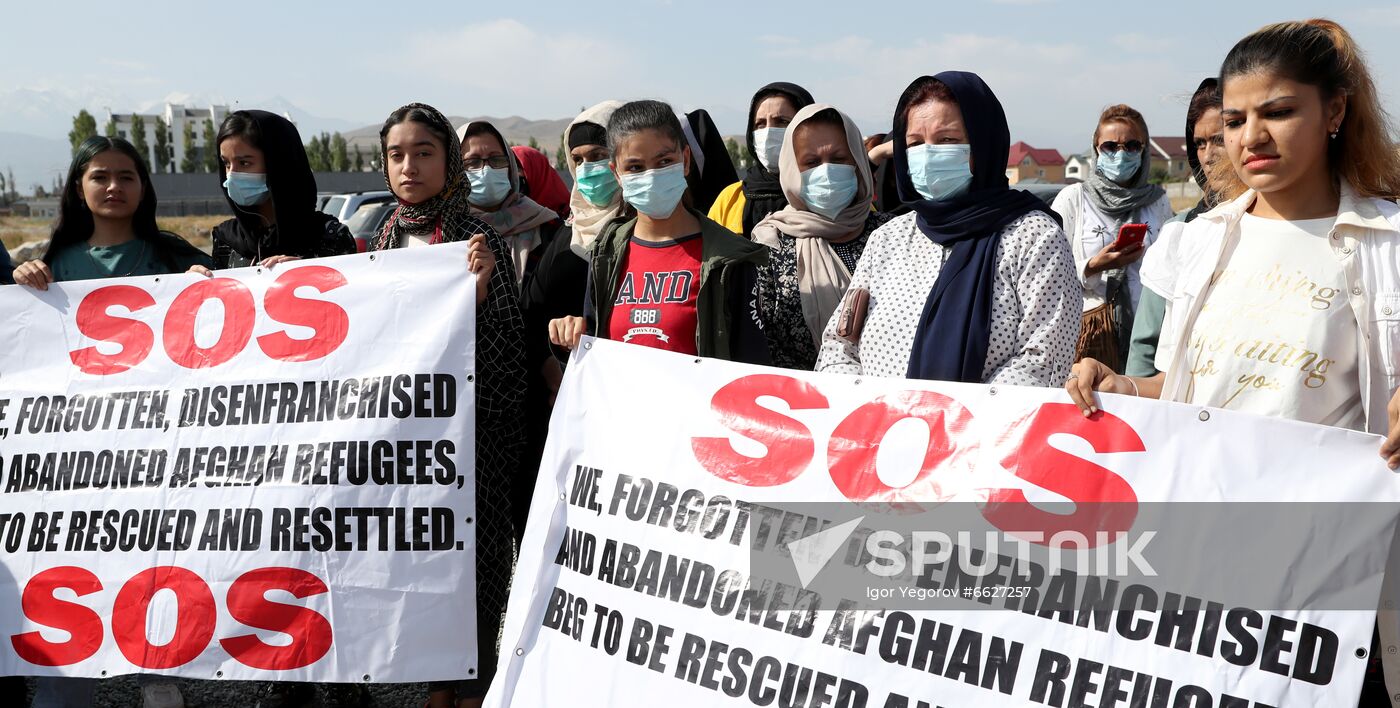 Kyrgyzstan Afghanistan Refugees Protest