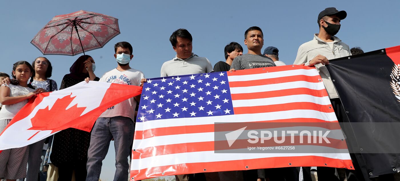 Kyrgyzstan Afghanistan Refugees Protest