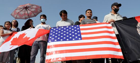 Kyrgyzstan Afghanistan Refugees Protest