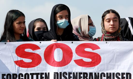 Kyrgyzstan Afghanistan Refugees Protest
