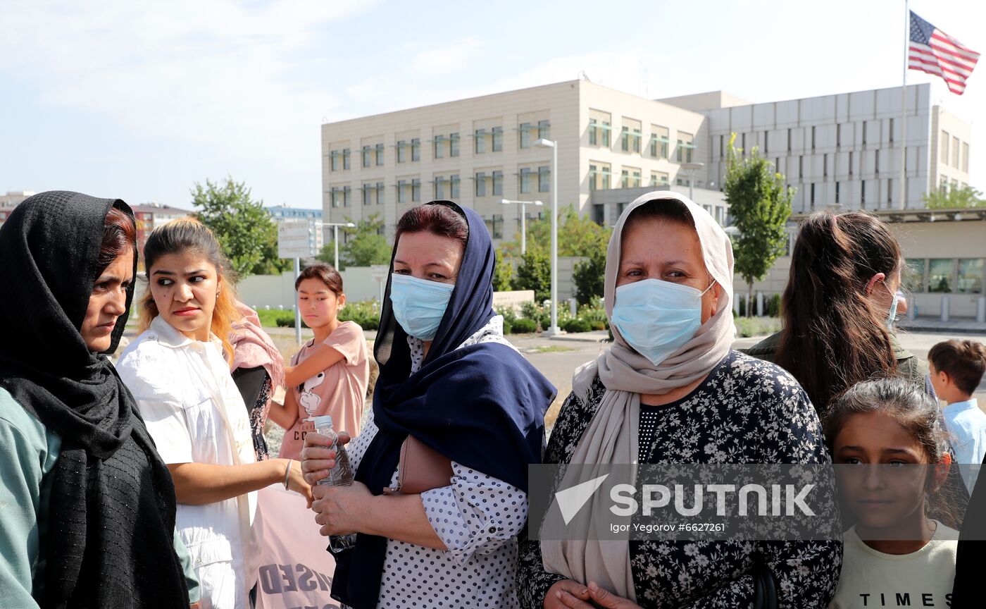 Kyrgyzstan Afghanistan Refugees Protest