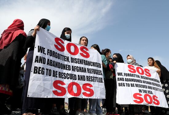 Kyrgyzstan Afghanistan Refugees Protest