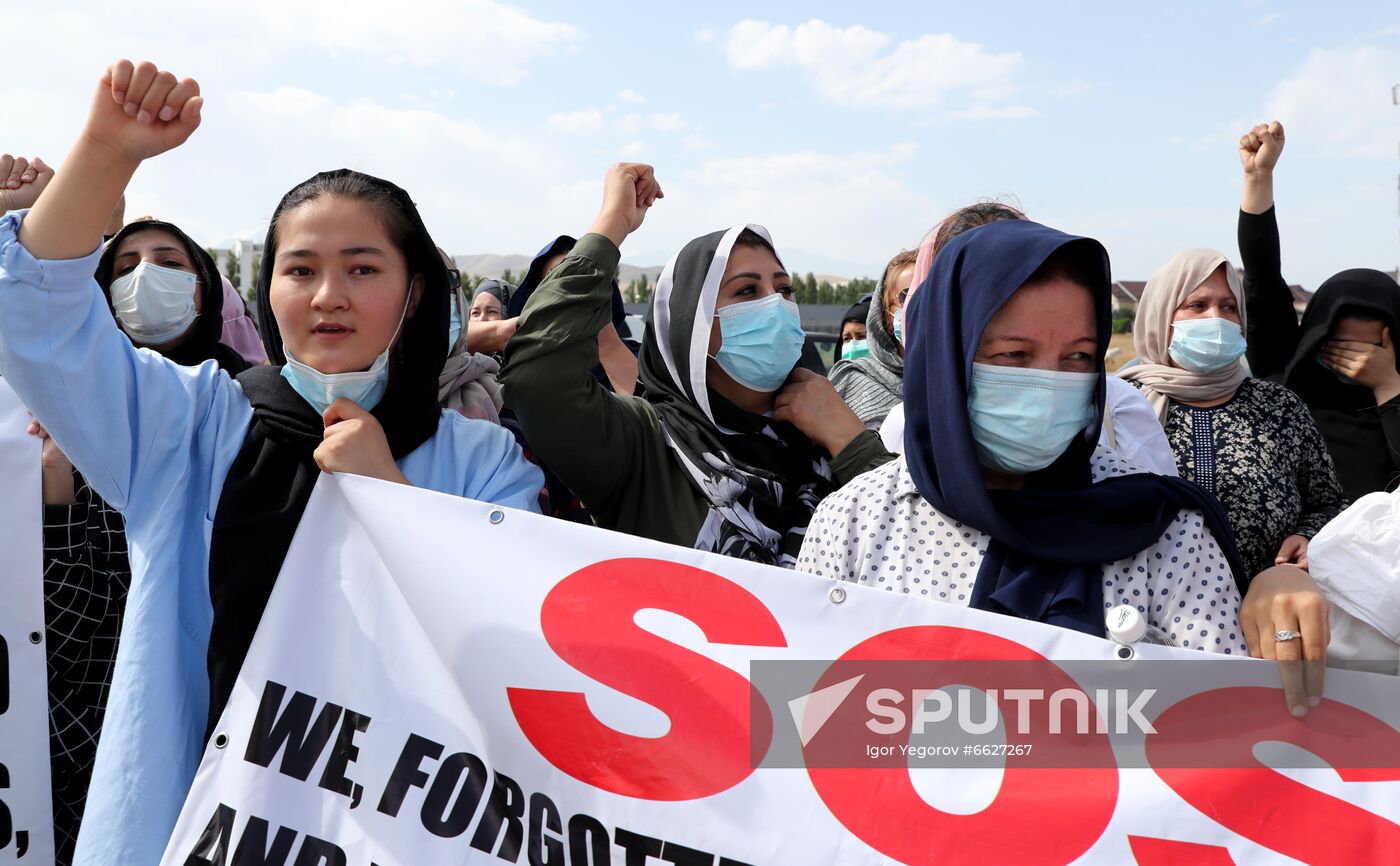 Kyrgyzstan Afghanistan Refugees Protest