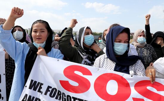 Kyrgyzstan Afghanistan Refugees Protest