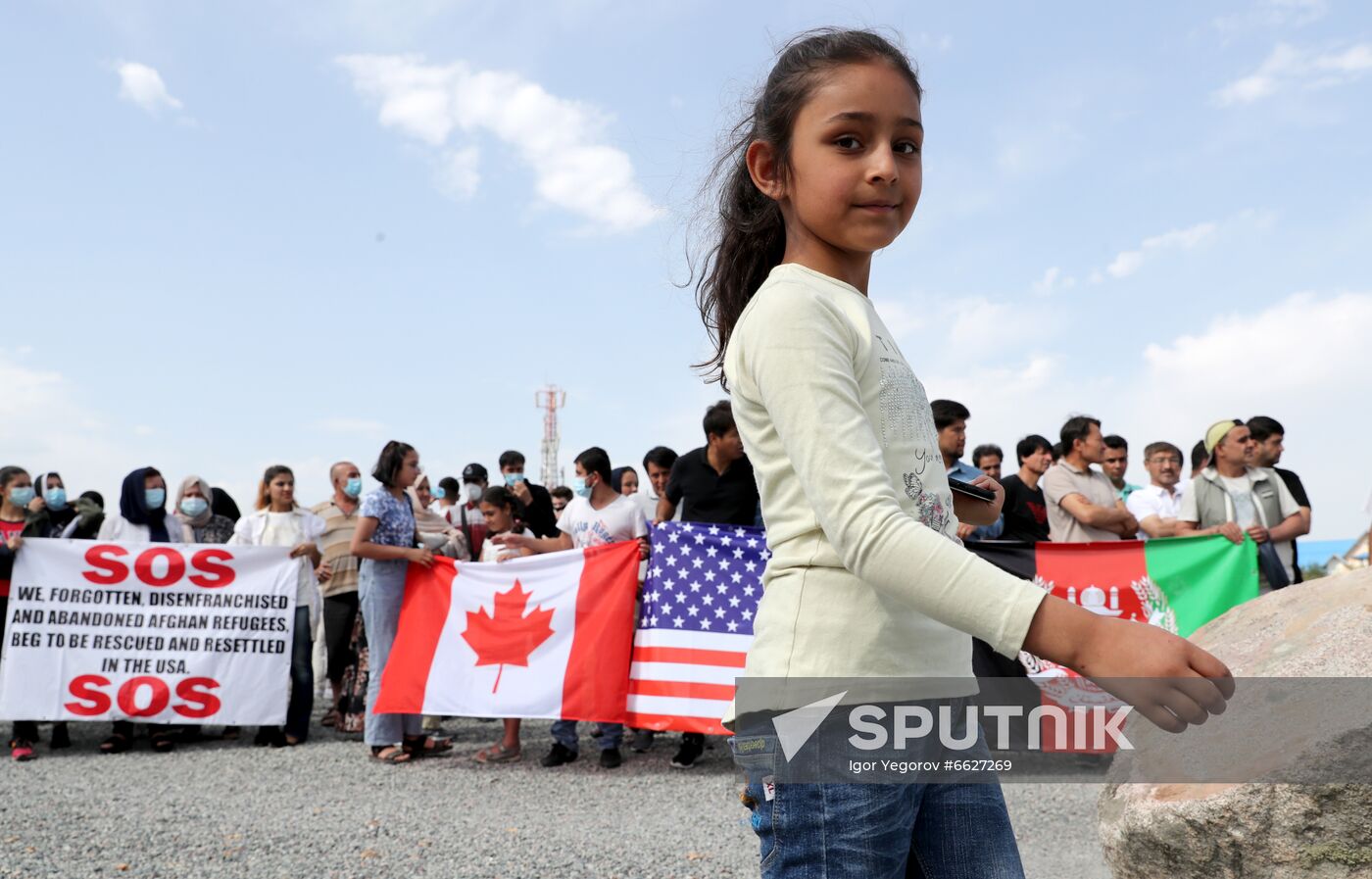 Kyrgyzstan Afghanistan Refugees Protest