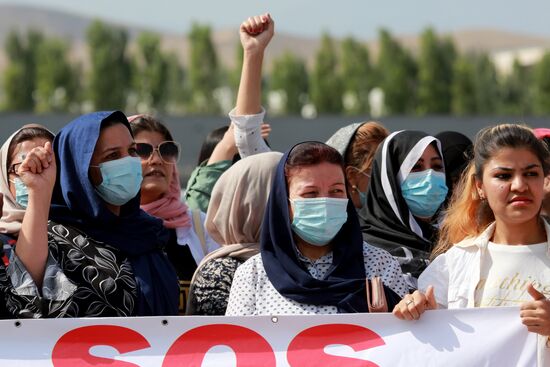 Kyrgyzstan Afghanistan Refugees Protest