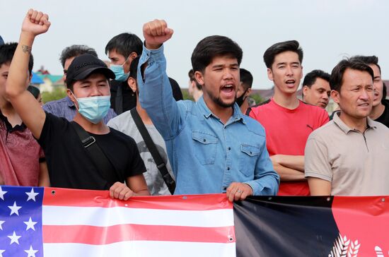 Kyrgyzstan Afghanistan Refugees Protest