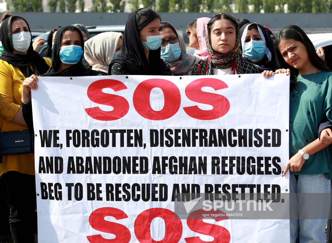 Kyrgyzstan Afghanistan Refugees Protest