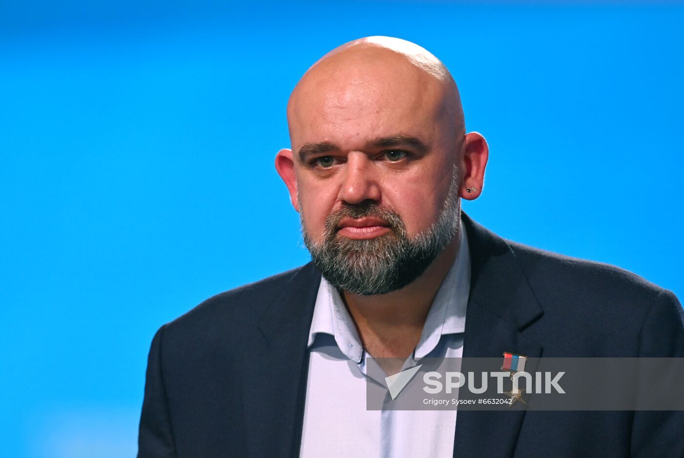 Chief physician of Moscow City Hospital No. 40, Denis Protsenko attends the United Russia political party annual convention in Moscow, Russia. Location: Russia, Moscow. Author: Grigory Sysoev/Sputnik. Russia United Russia Party Convention