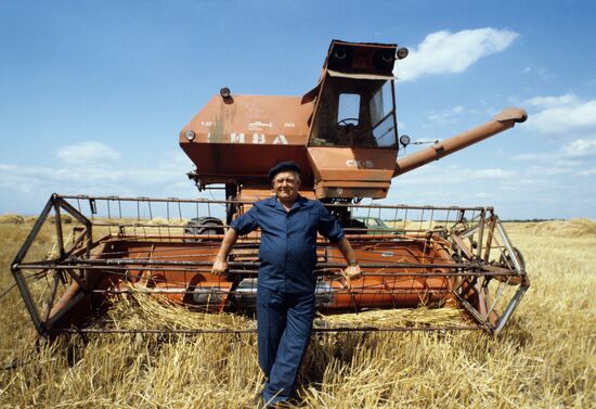 Ivan Rudenko, machine operator foreman of Leninsky Put collective farm