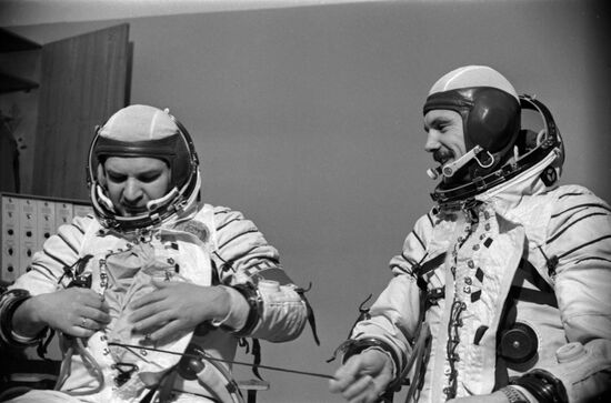 Crew of Soyuz-36 spacecraft