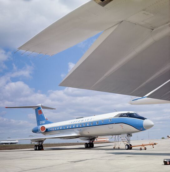 Soviet passenger Tupolev Tu-154 plane