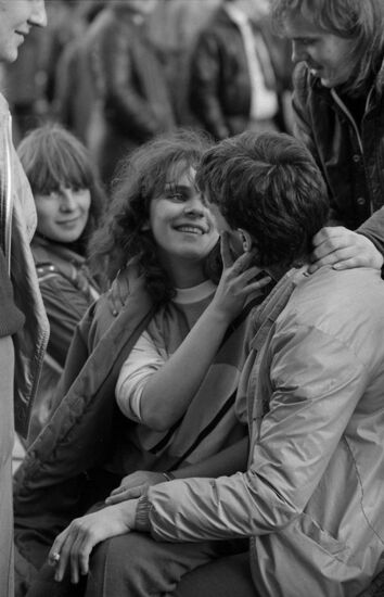 Young people on Moscow street