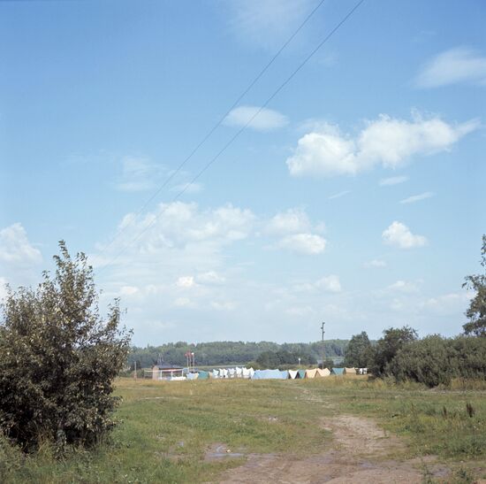 Tourist camp on shore of Lake Seliger
