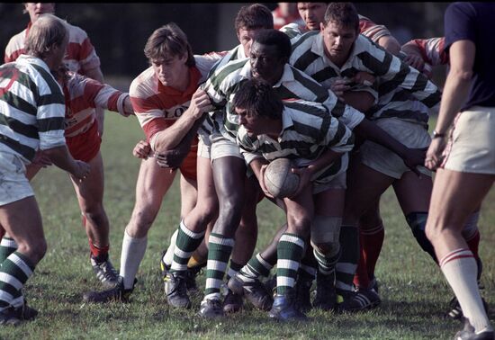 Friendly rugby match between teams of Moscow and Zimbabwe
