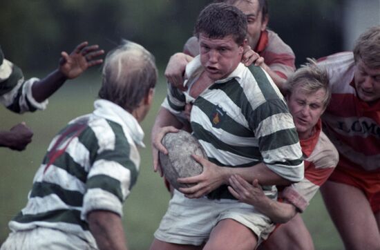 Friendly rugby match between teams of Moscow and Zimbabwe