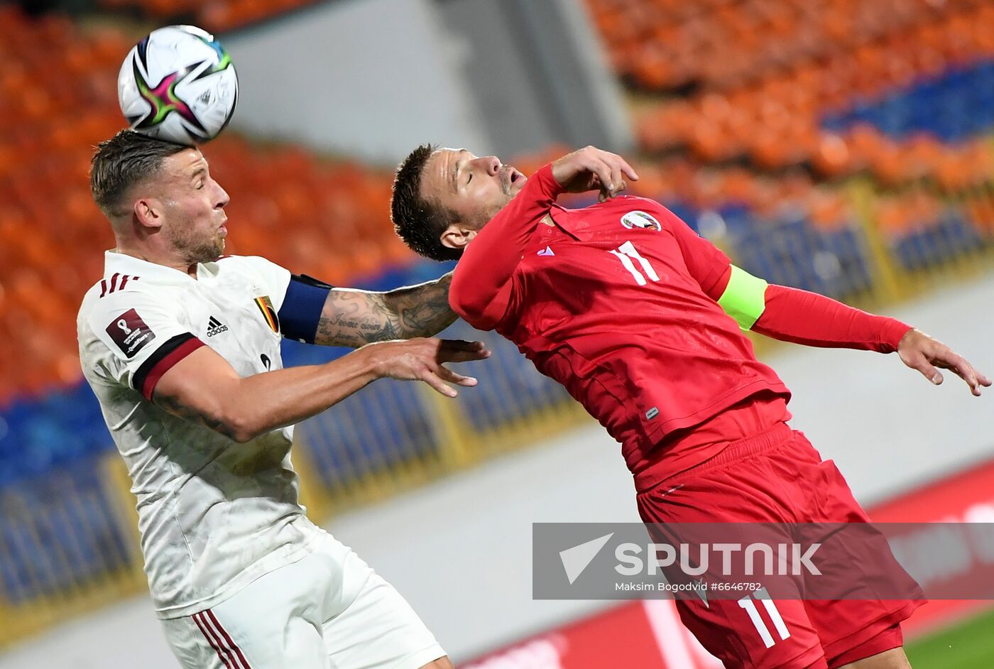 Russia Soccer World Cup 2022 Qualifiers Belarus - Belgium