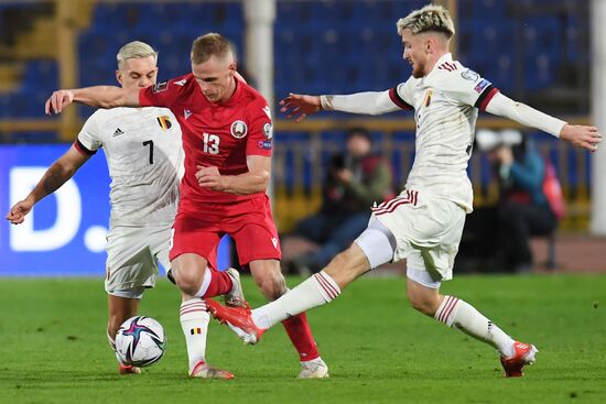 Russia Soccer World Cup 2022 Qualifiers Belarus - Belgium
