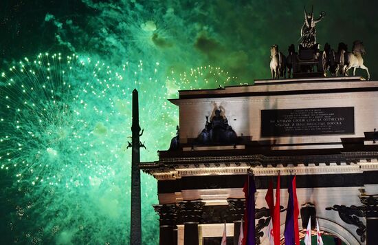 Russia Moscow City Day Fireworks