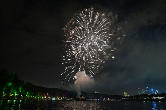 Russia Moscow City Day Fireworks