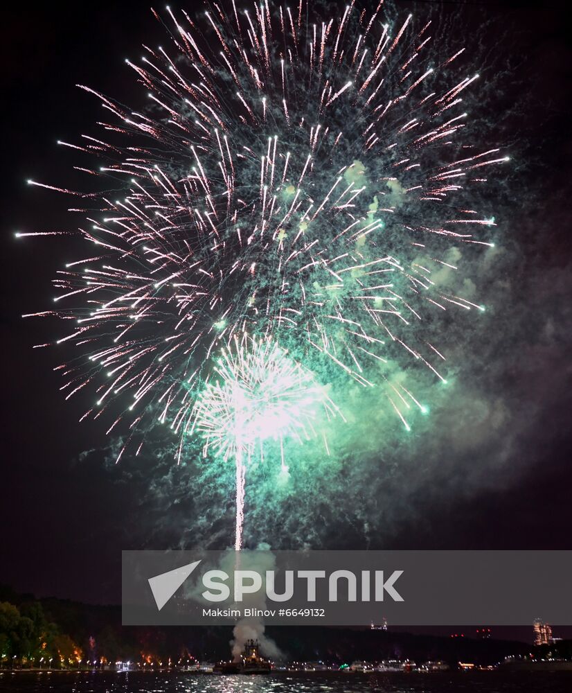 Russia Moscow City Day Fireworks