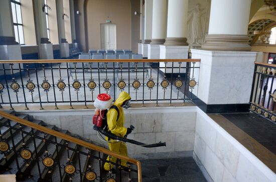 Russia Coronavirus Disinfection 