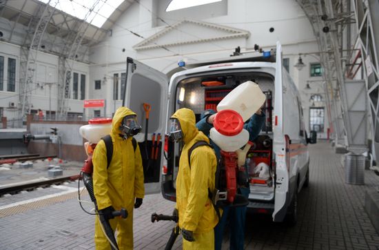 Russia Coronavirus Disinfection 