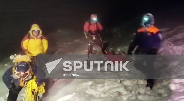 Russia Snowstorm Climbers Rescue Operation