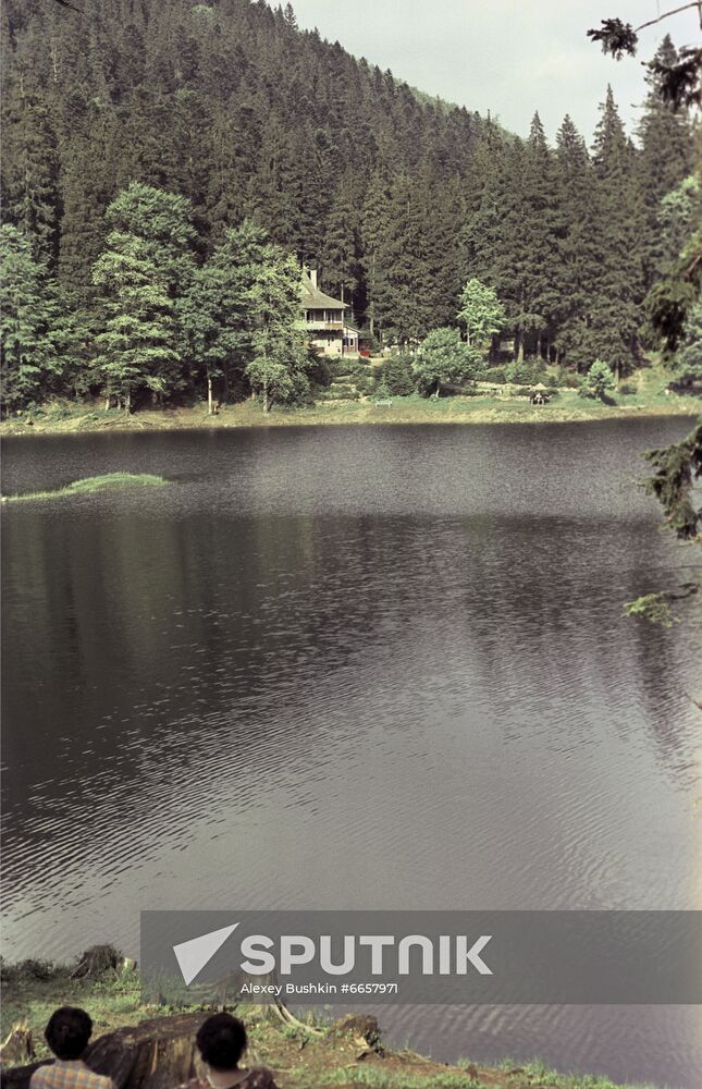 Lake Sinevir in Ukraine's Carpathian Mountains