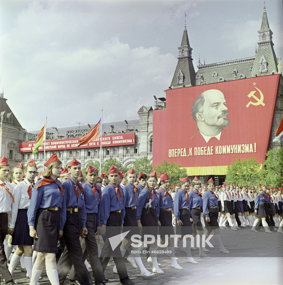 Young Pioneers parade on Red Square